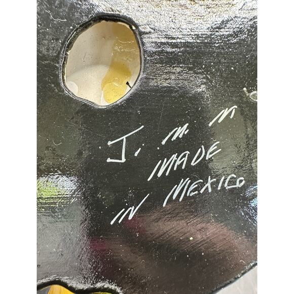 Mexican Hand Painted Ceramic Fish Wall Decor Signed J M M Folk Art 7 Inches - Picture 4 of 8